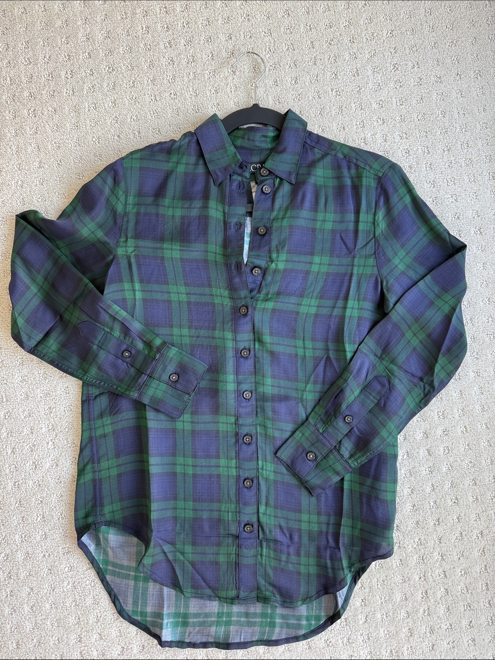 NWT J. Crew Navy and Green Blackwatch Tartan